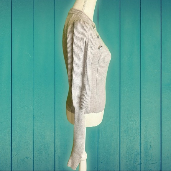 Veronica Beard ‘Jude’ 100% Wool Gray Sweater with Jeweled Accents Size Small - Picture 14 of 16